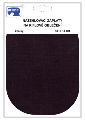 Riflové nažehlovací záplaty velké - ovál černá